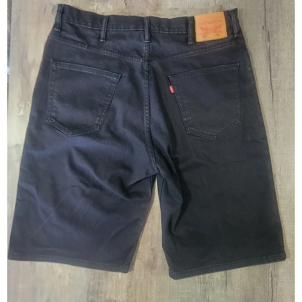Levis 569 Shorts Mens 38 Black Denim  Loose Fit Long 11